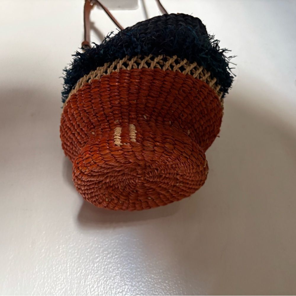 Aaks handbag bucket purse pot natural straw bag woven bucket mini crossbody